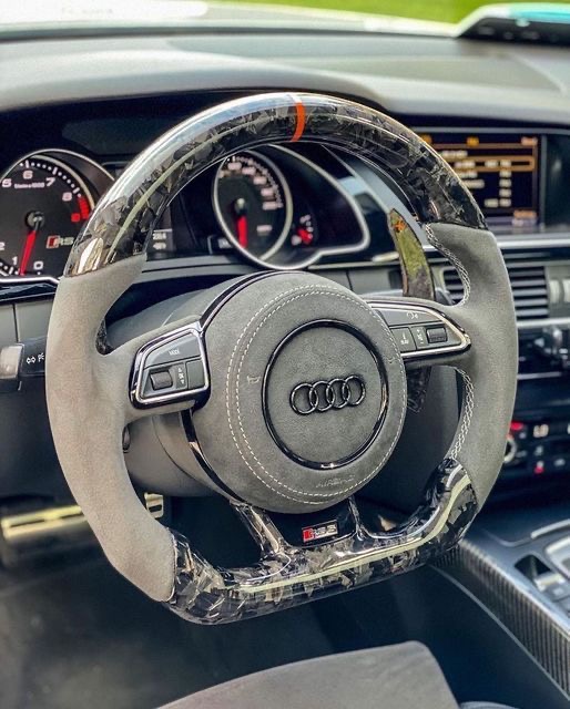 Forged carbon steering wheel on a Audi RS in Ottawa