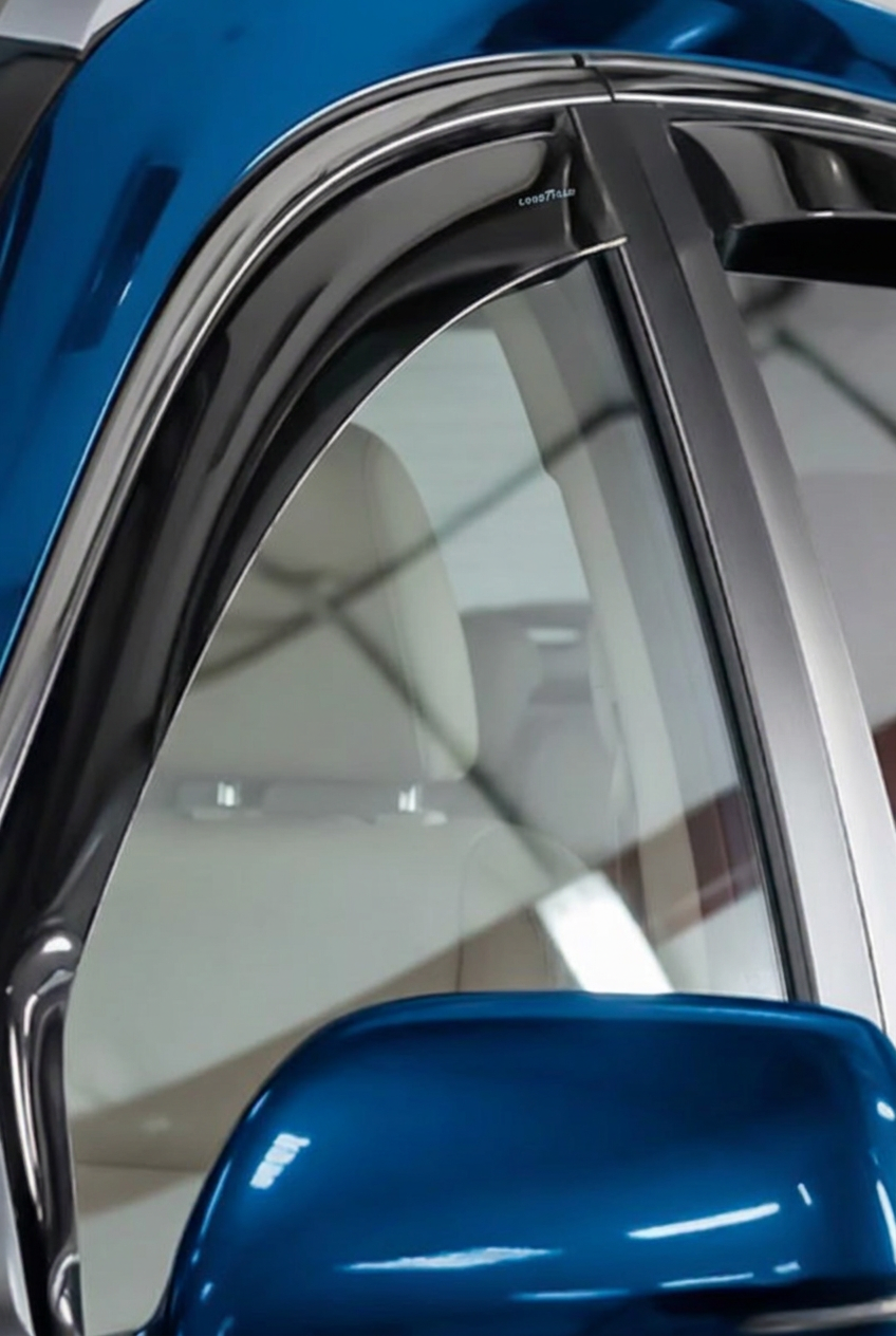 Side windows with Switch Tint switched off, the glass fully clear