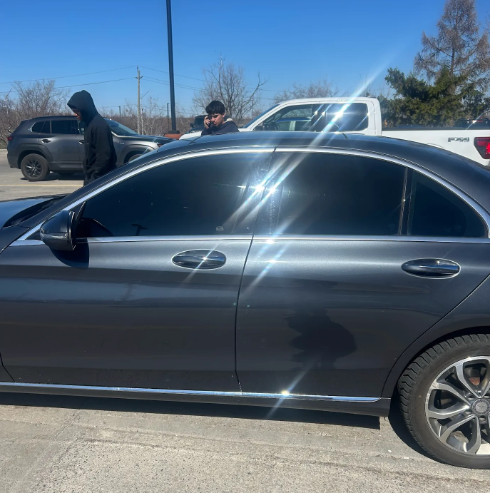 Mercedes-Benz sedan with ceramic window tint by AutoWa Customs